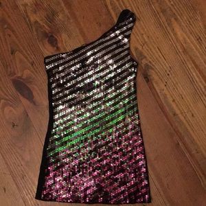 Express one shoulder top!!! Sequined!!! Small